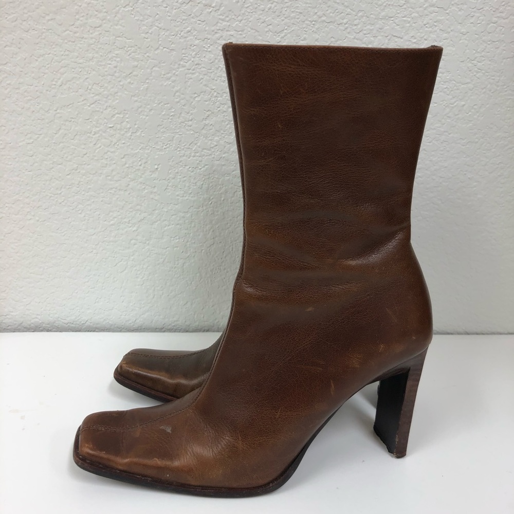 Steve Madden Jazelle Brown Leather Upper Boots 8B